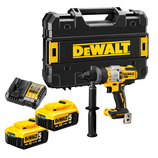 Marteau perforateur sans balais 18V 95Nm avec 2 batteries 5Ah et boîtier Dewalt DCD999P2