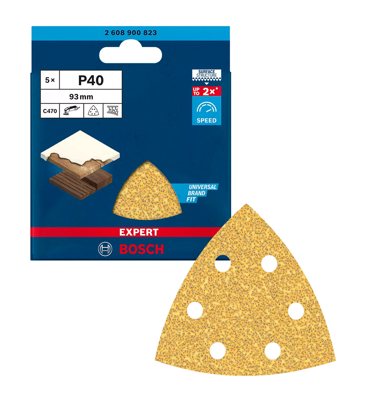 Papier abrasif pour ponceuse Delta Expert C470 5 unités Bosch