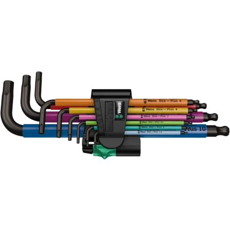 Jeu de clés Allen multicolores Wera 950/9 Hex-Plus métriques