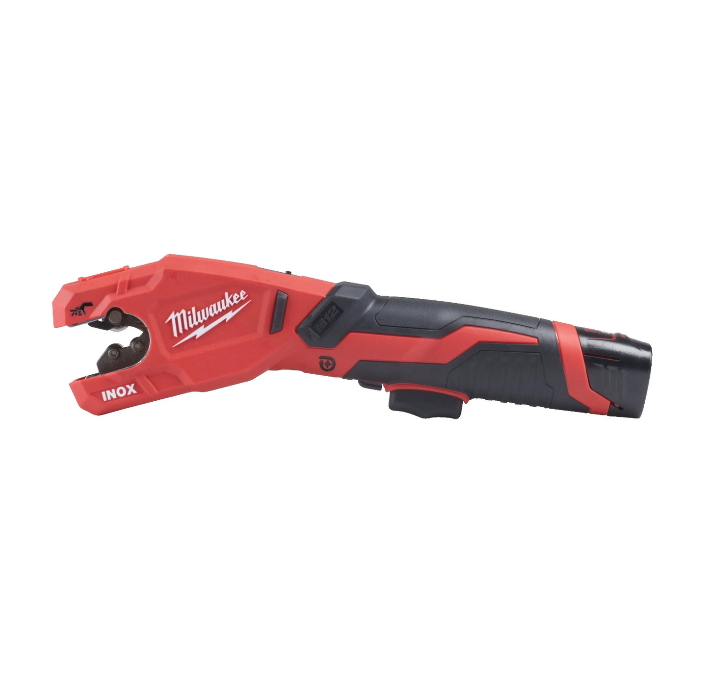 Cortadora de tubos inox + 2bat 2Ah + Cargador + Maletín Milwaukee M12 PCSS-202C