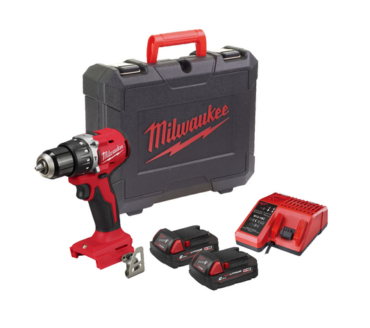 Marteau perforateur compact M18 + 2 batteries 2Ah + chargeur + mallette Milwaukee M18 BLPDRC-202C