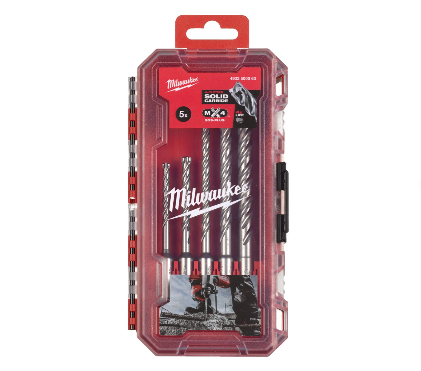 Ensemble de 5 forets Milwaukee SDS-PLUS MX4
