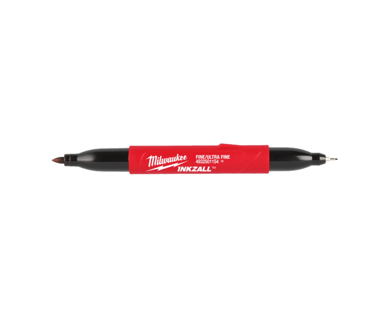 Marqueur double pointe fine et ultra-fine Inkzall Noir Milwaukee