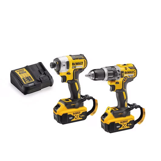 Set Marteau perforateur + Tournevis à percussion + 2Bat 18V 5Ah + Chargeur + Porte-outilsDewalt DCK266P2LR 18V ​​XR BL KIT LANYARD READY