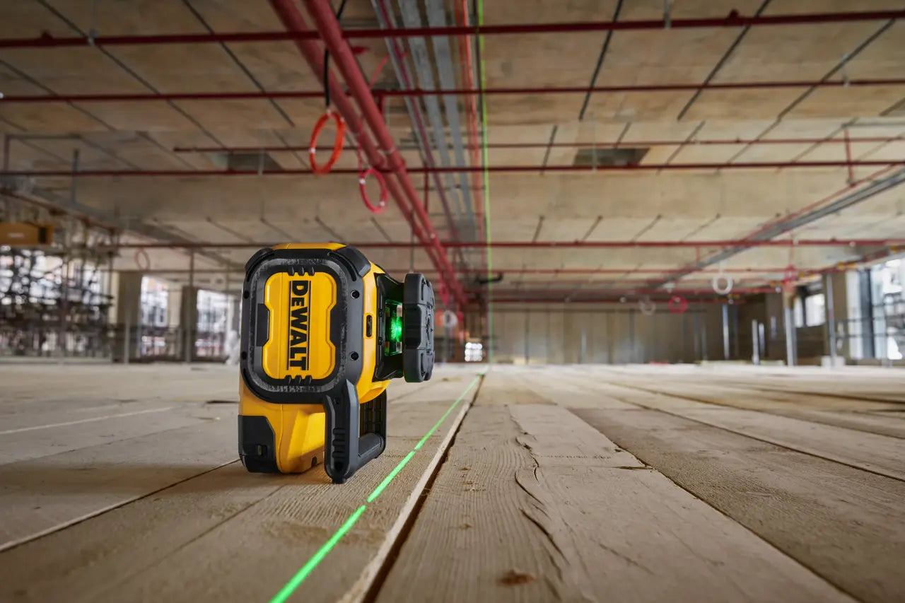 Kit de niveau laser rotatif autonivelant vert USB-C 600 m avec détecteur Dewalt DCLE15221G