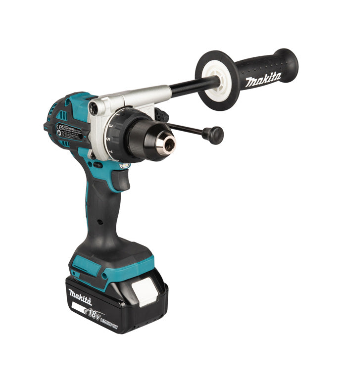 Kit combiné Makita DLX2552TJ 18V : Perceuse DHP492 + Meuleuse DGA504 + 2 batteries 5 Ah + Chargeur + Coffret de transport