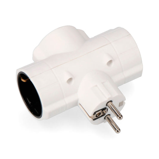 Fiche triple économique T/TL de type F, 16 A, 250 V, 4,8 mm, EDM