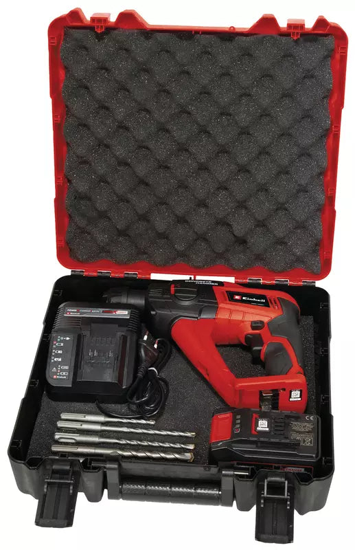 Martillo Perforador SDS-Plus 18V 1.2J con batería 2,5Ah y maletín Einhell TE-HD 18 Li Kit