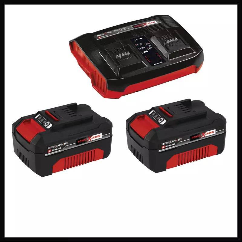 Tondeuse à batterie avec 2bat 4,0Ah + double chargeur RASARRO 36/42 Einhell