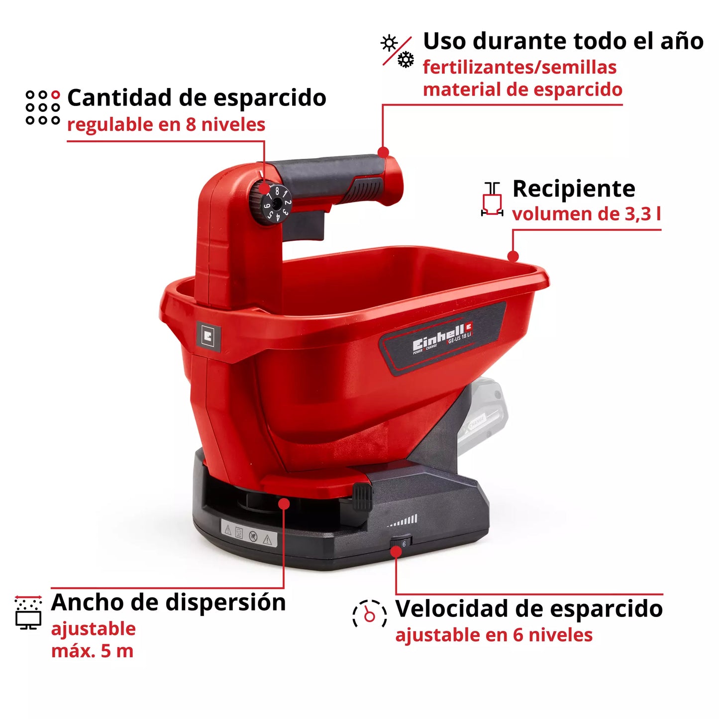 Esparciador universal a batería 18V GE-US 18 Li-Solo Einhell