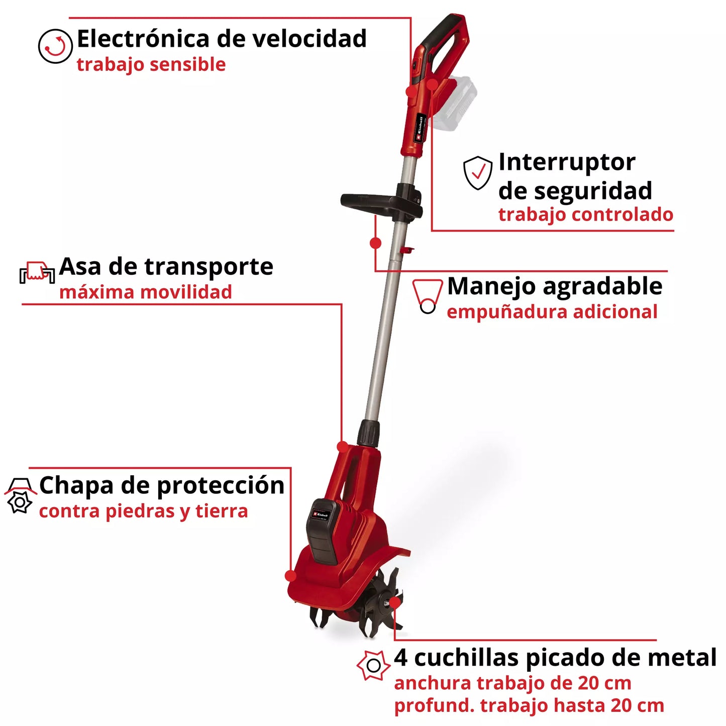 Charrue à batterie 18V GE-CR 18/20 Li E - Solo Einhell