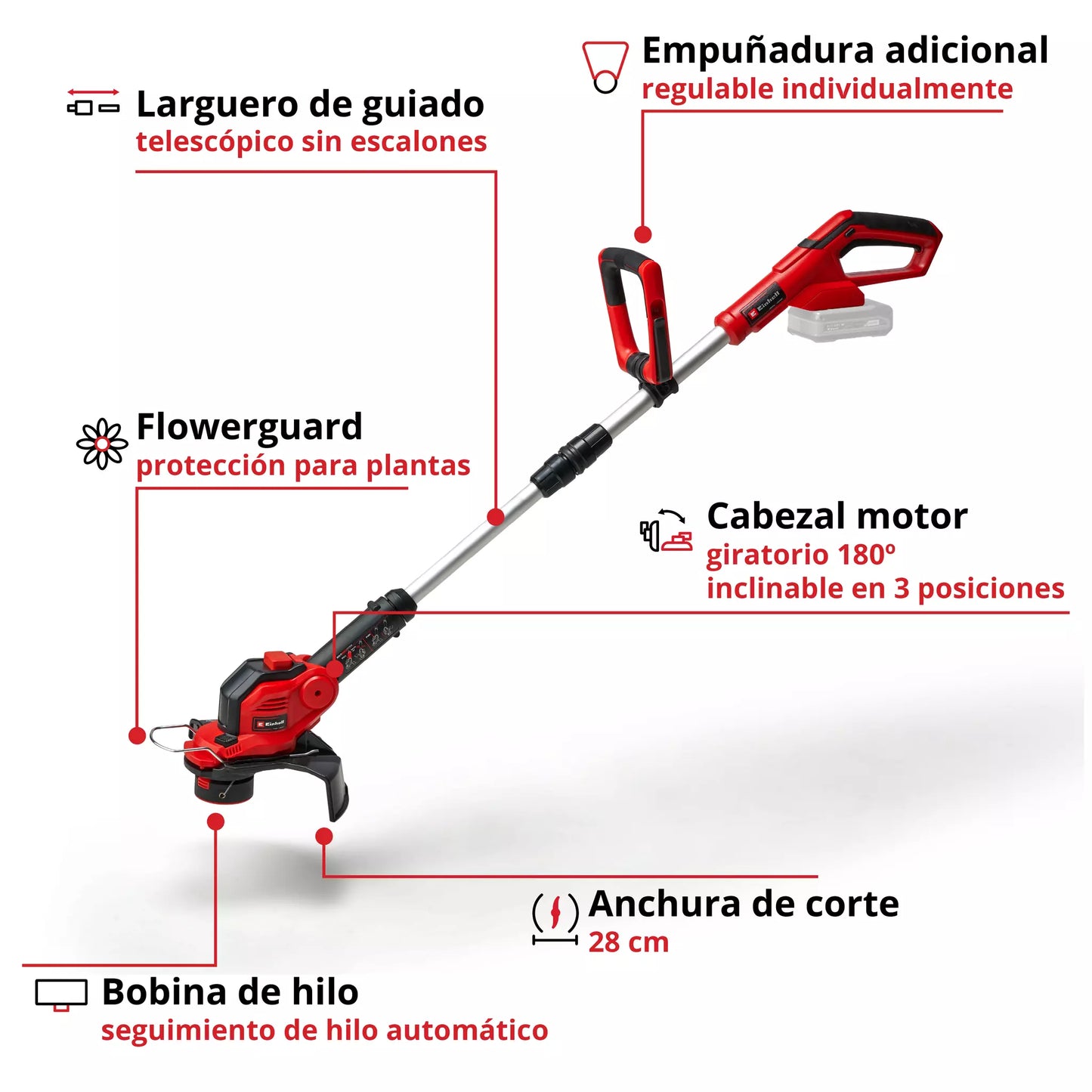 Podadora a batería 18V GE-CT 18/28 Li TC-Solo Einhell