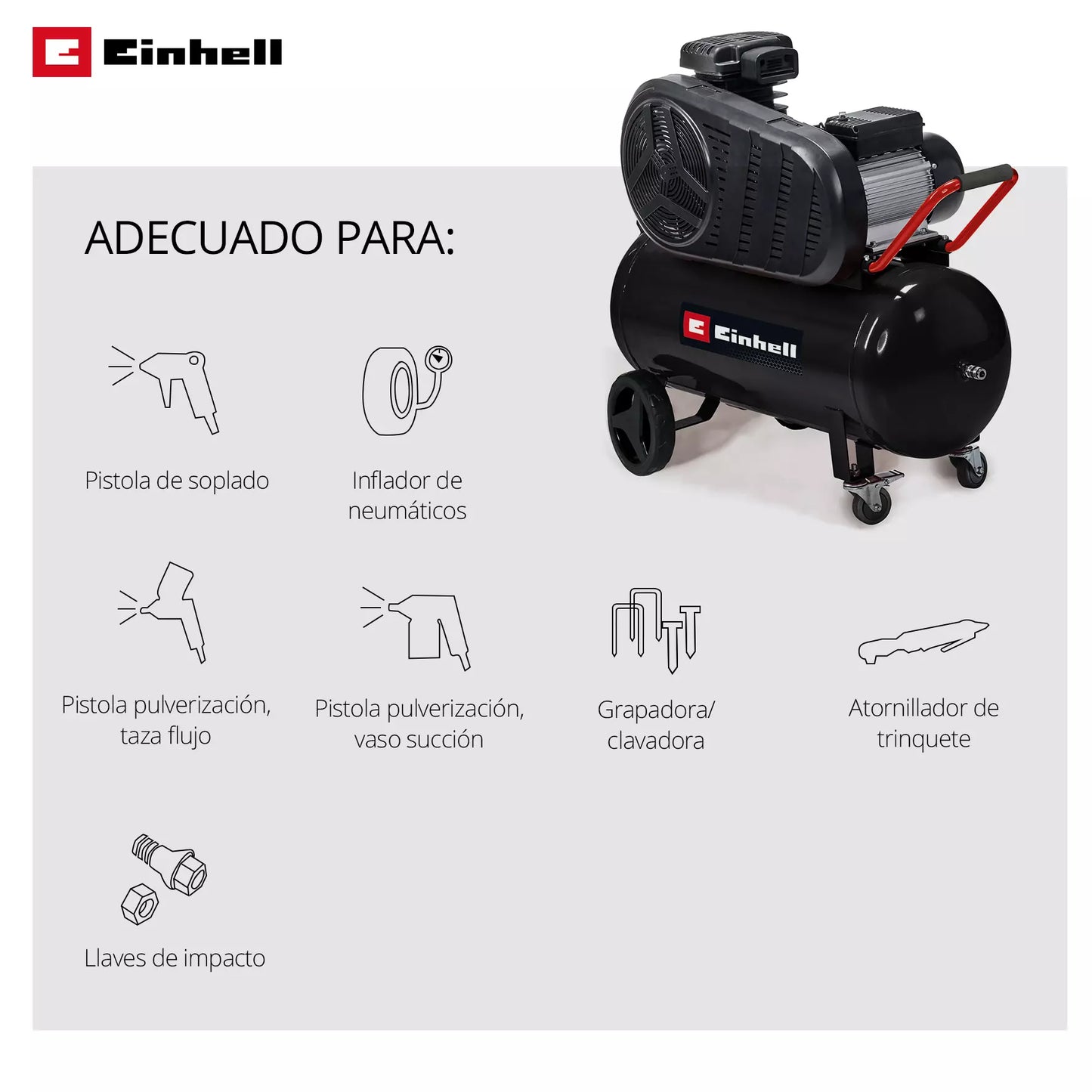 Compresseur d’air 50 L 1800 W Einhell TC-AC 270/50/10