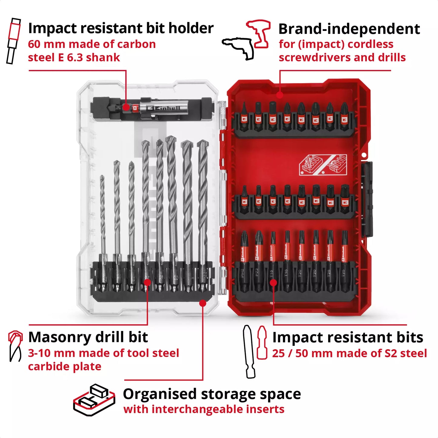 Coffret de forets à béton Einhell M-CASE 33 pièces 49108753