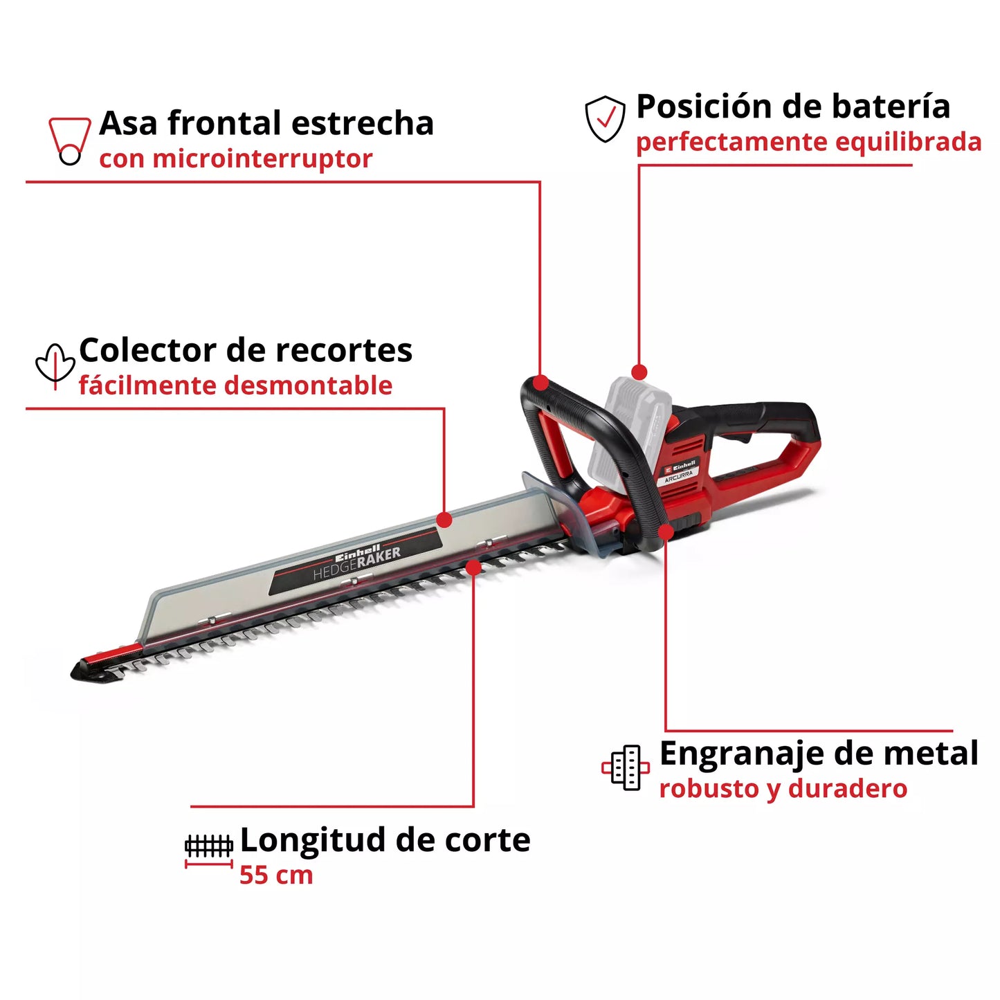 Taille-haie à batterie Einhell ARCURRA 18/55