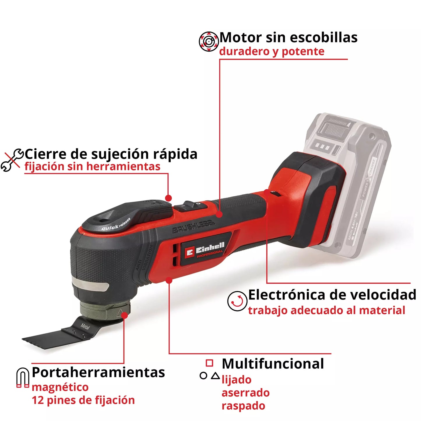 Multifonction 18 V 12 pièces Einhell TP-MG 18 Li BL – Solo