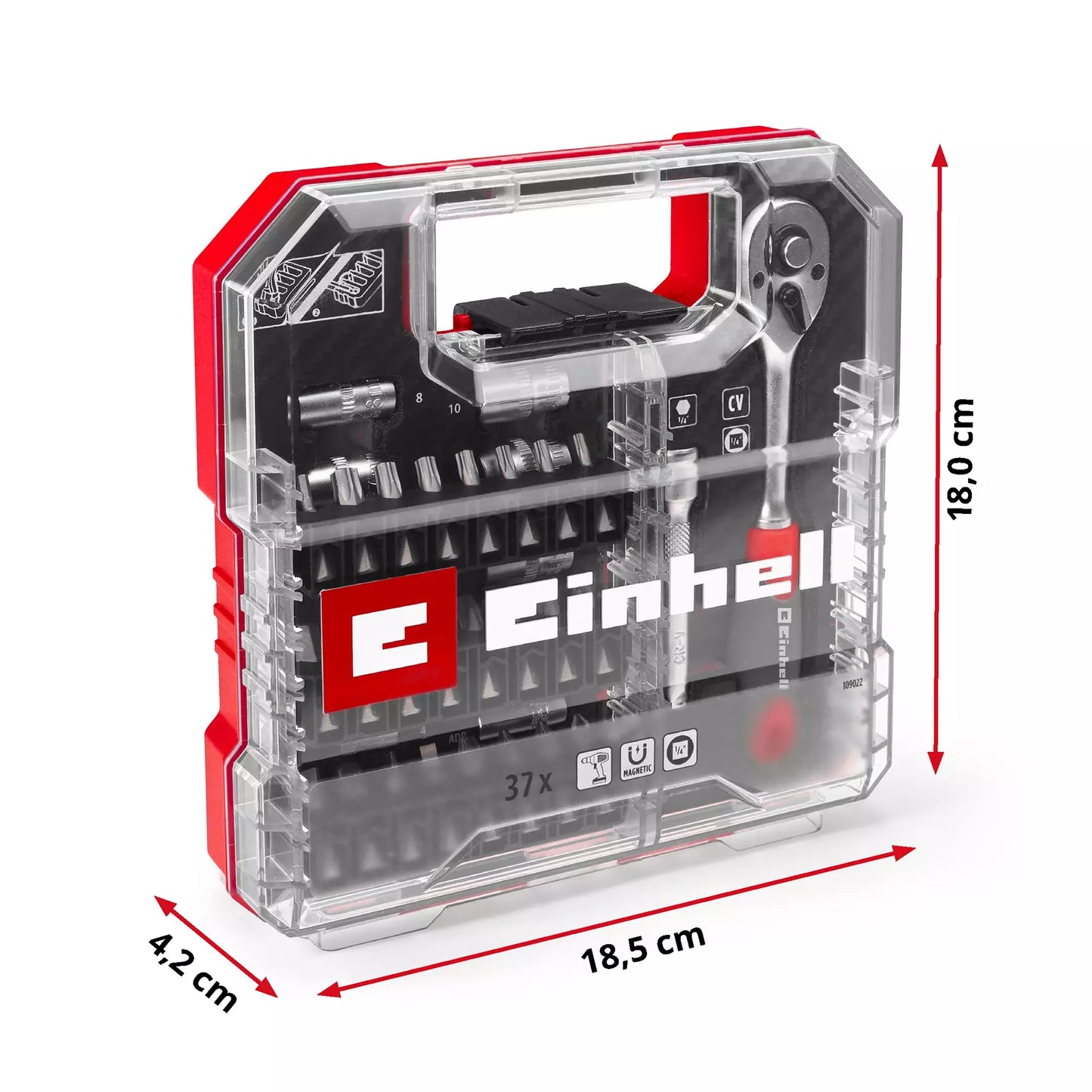 Coffret de douilles et d'embouts Einhell 49109022 L-CASE 37 pièces
