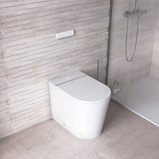 Inodoro Japonés con Smart Cleaning Mizubath Rada Suelo Blanco