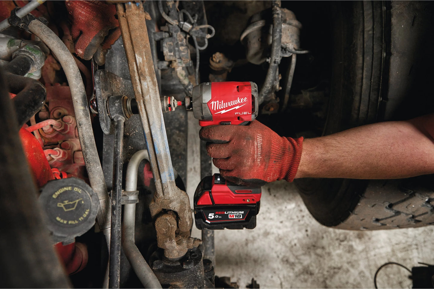 Visseuse à chocs M18 Fuel à emmanchement hexagonal ¼″ + 2 batteries 5 Ah + chargeur + mallette Milwaukee M18 FID3-502X