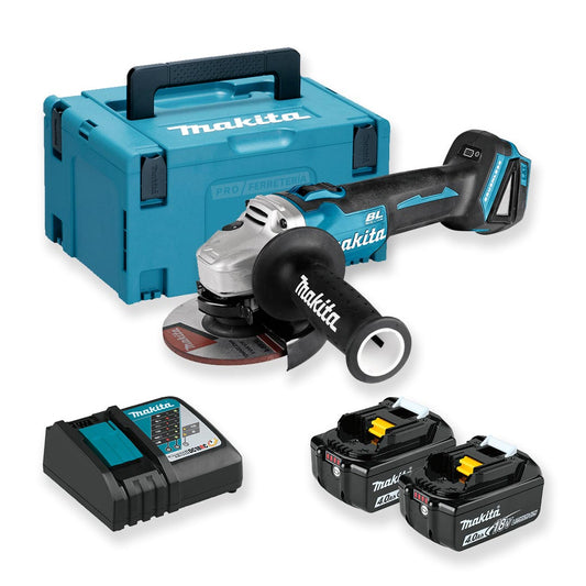 Mini meuleuse 18V 125mm avec 2 batteries 4Ah et coffret Makita DGA504RMJ