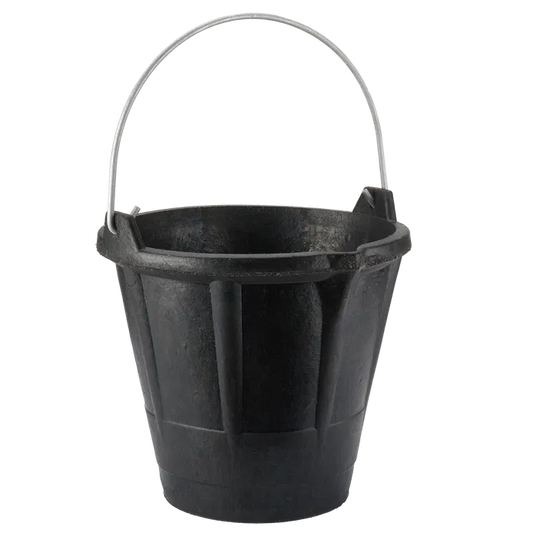 Cubo de caucho industrial 12L con asa metálica Bellota BKCIND12BM