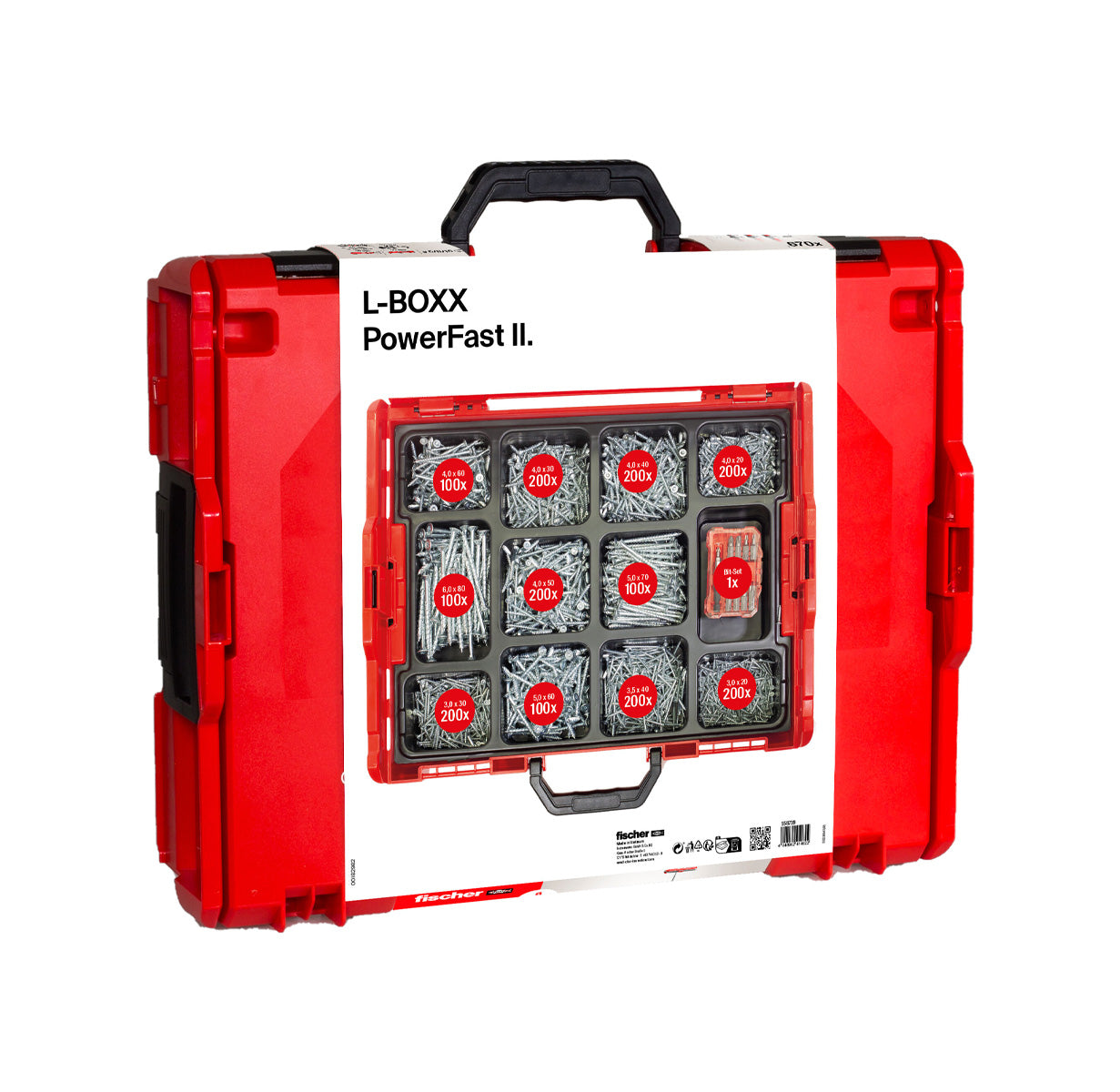 Kit PowerFast II L-BOXX 102, 1.800 vis + Set ProfiBit Fischer de 10 pièces