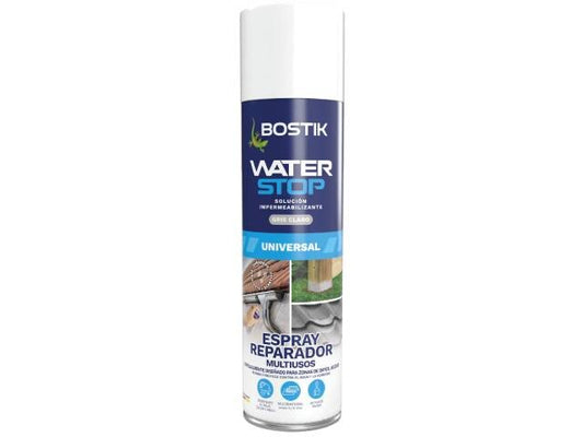 BOSTIK Waterstop Espray Reparador Multiusos Gris – Spray Impermeabilizante 500 ml