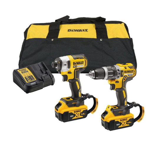 Set Marteau perforateur + Tournevis à percussion + 2Bat 18V 5Ah + Chargeur + Porte-outilsDewalt DCK266P2LR 18V ​​XR BL KIT LANYARD READY