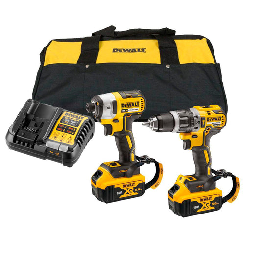 Set Marteau perforateur + Tournevis à percussion + 2Bat 18V 5Ah + Chargeur + Porte-outilsDewalt DCK266P2LR 18V ​​XR BL KIT LANYARD READY