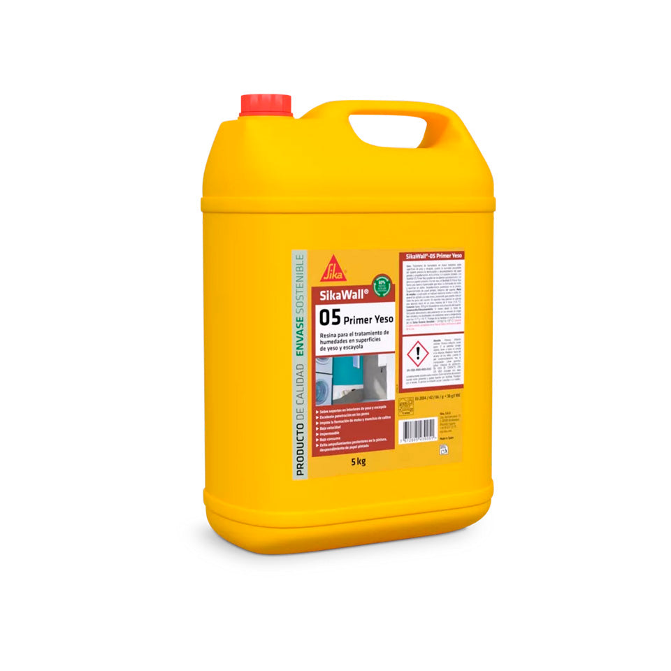 SikaWall-05 Primaire pour plâtre 5 kg Résine acrylique pour traitement du plâtre