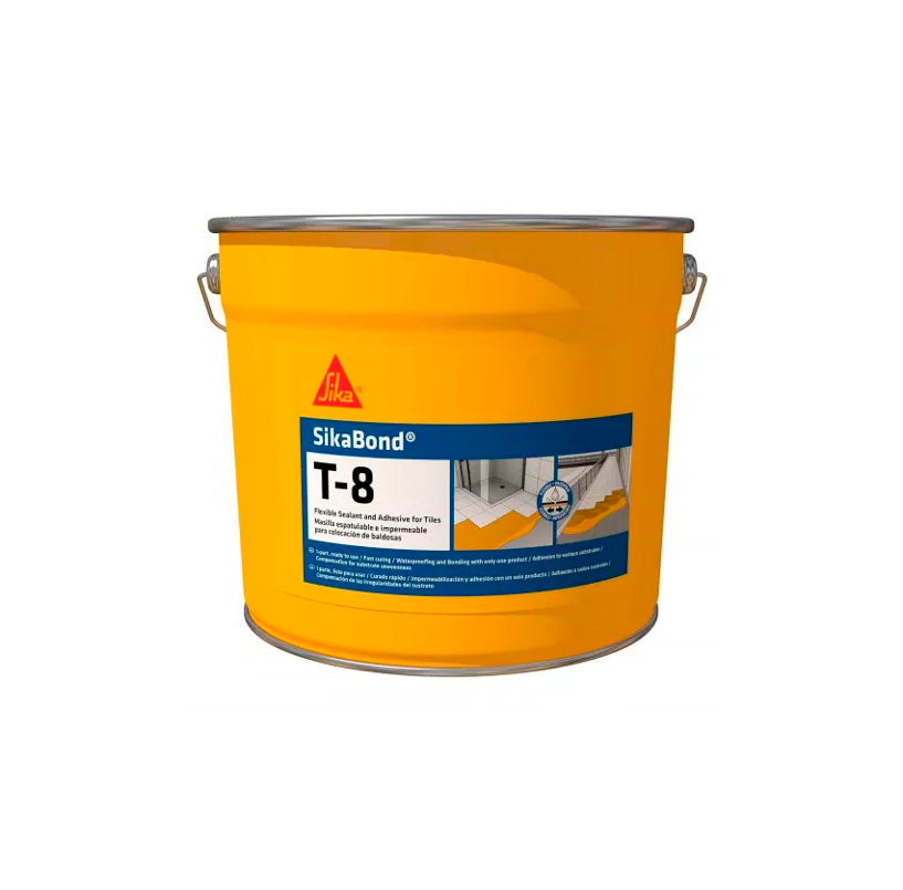 Adhésif élastique et imperméable pour le collage de carreaux 10 L SikaBond T-8
