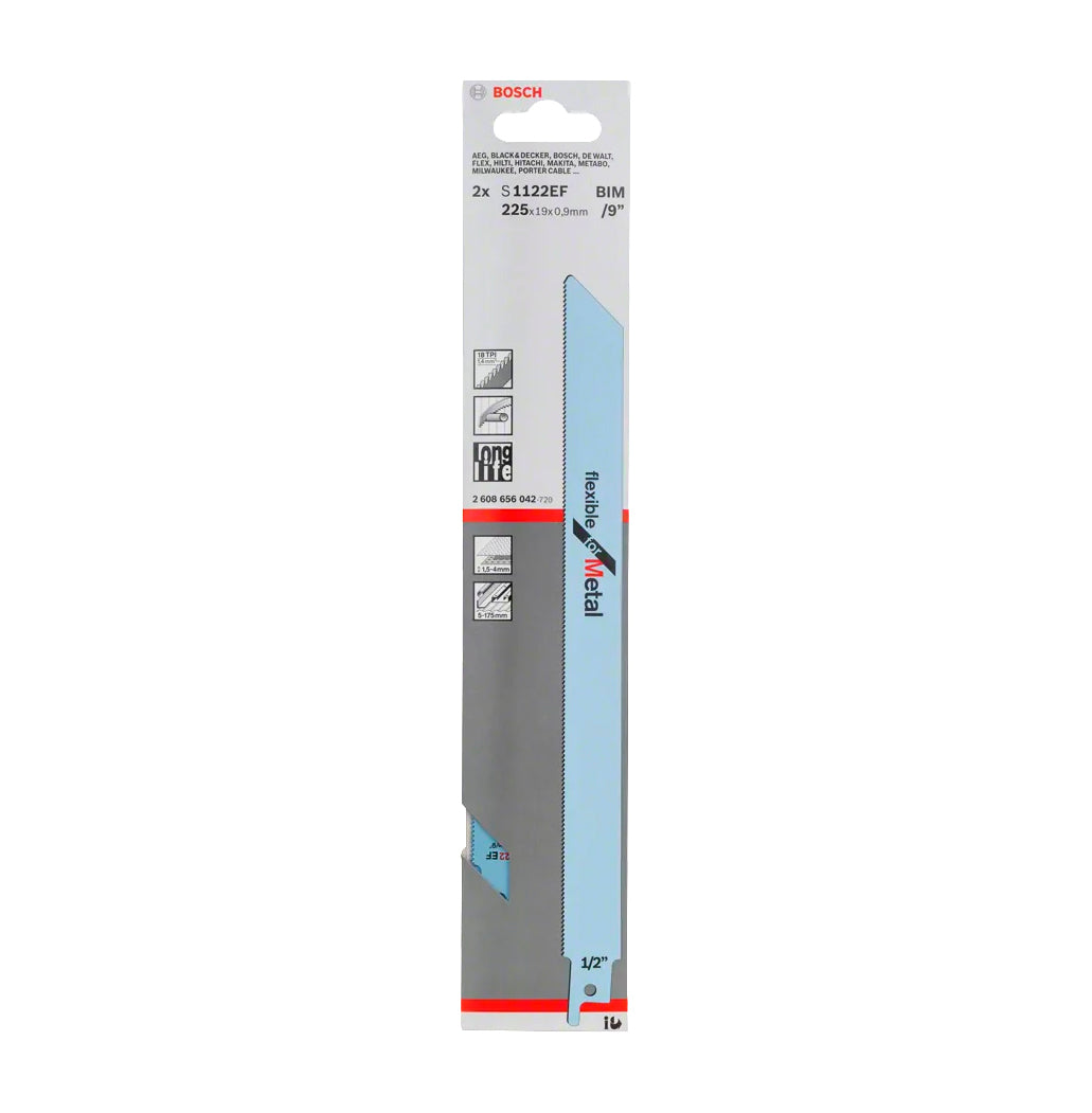 Lame de scie sabre flexible 225mm S 1122 EF 2 unités Bosch