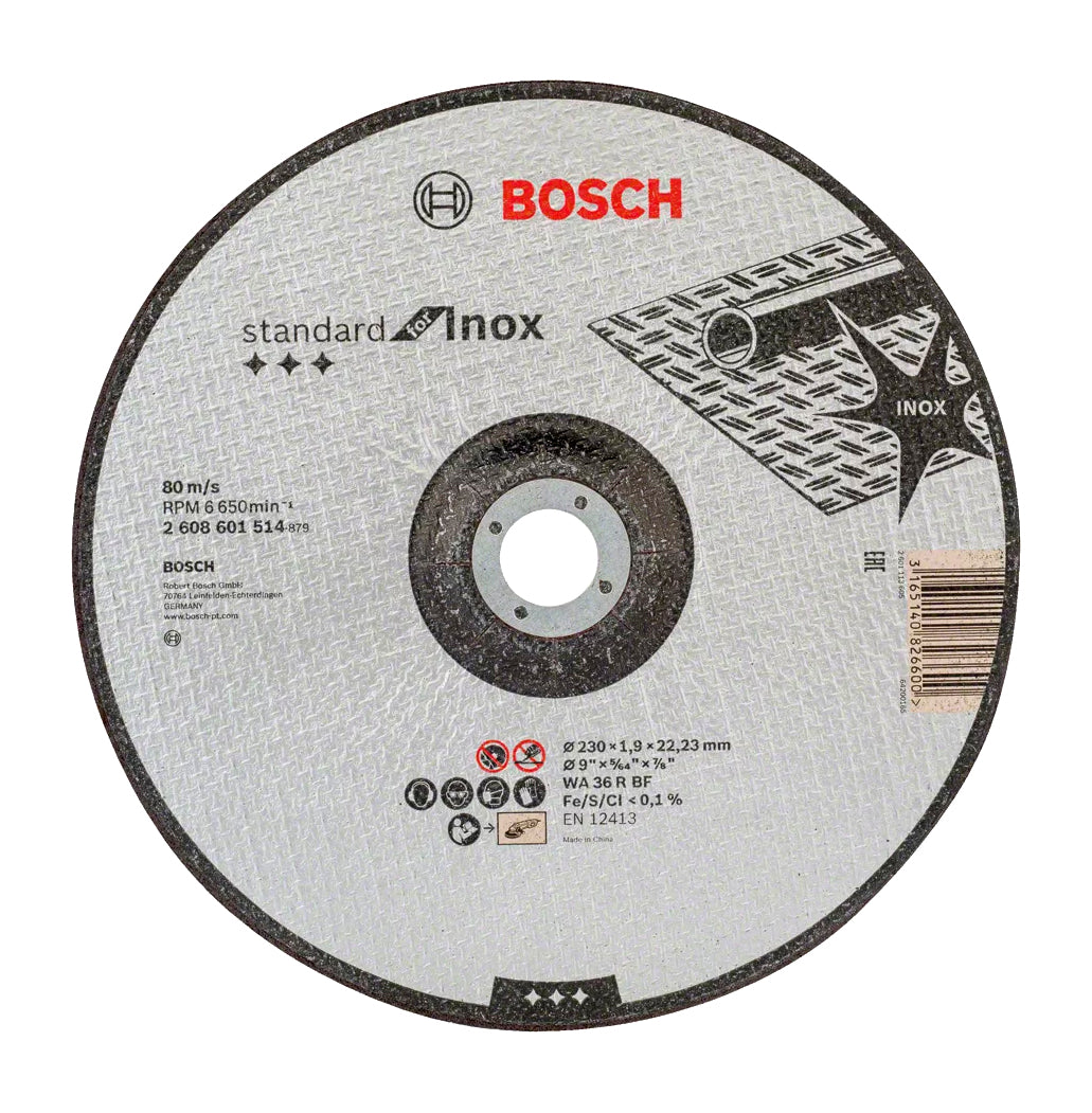 Disque à tronçonner Standard Inox 230mm Bosch