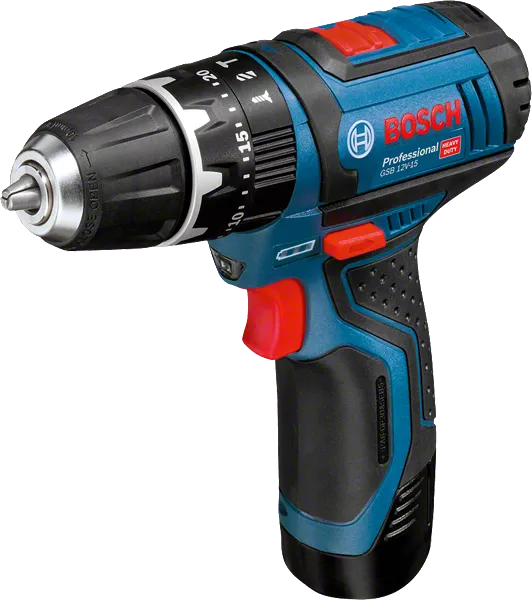 Perceuse GSB 12V-15 + batte 2Ah + jeu de 25 embouts + chargeur Bosch