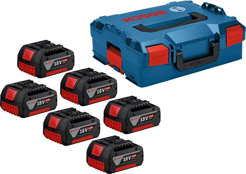 Pack 18V avec 6 batteries 4Ah avec mallette Bosch